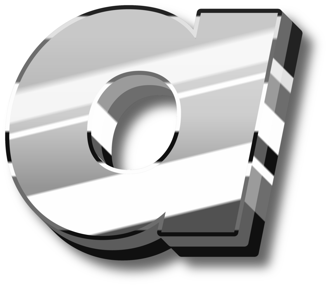 Silver Glossy Alphabet Letter and Number png