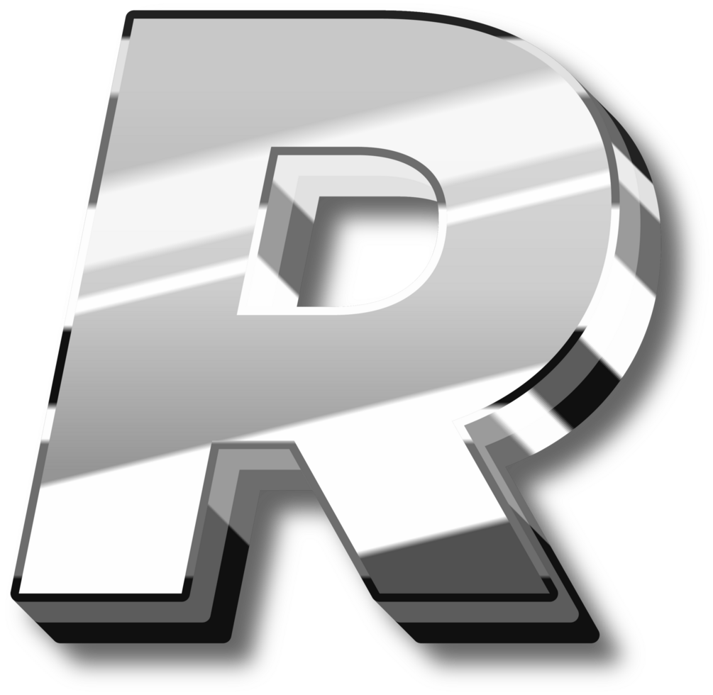 Silver Glossy Alphabet Letter and Number png