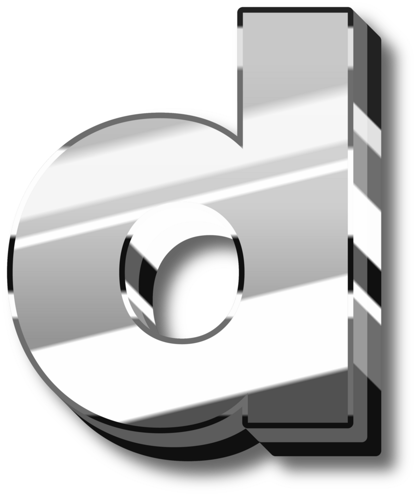 Silver Glossy Alphabet Letter and Number png