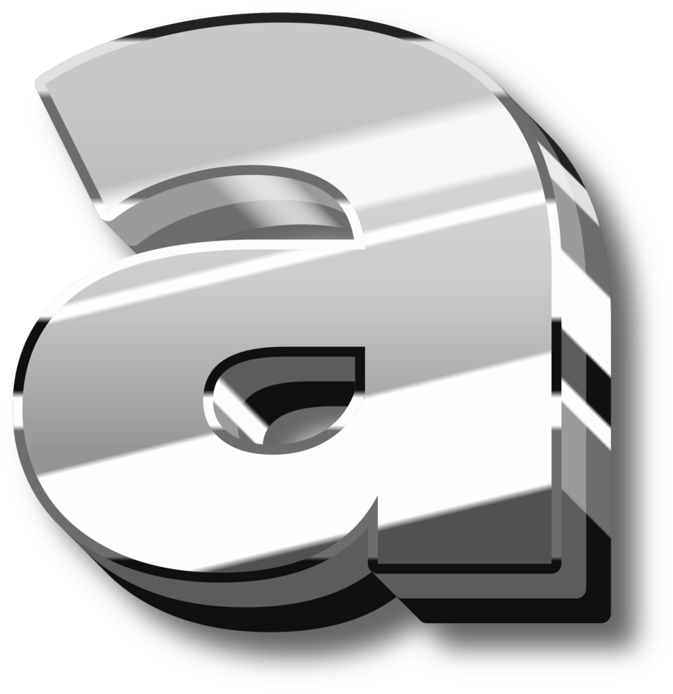 Silver Glossy Alphabet Letter and Number png