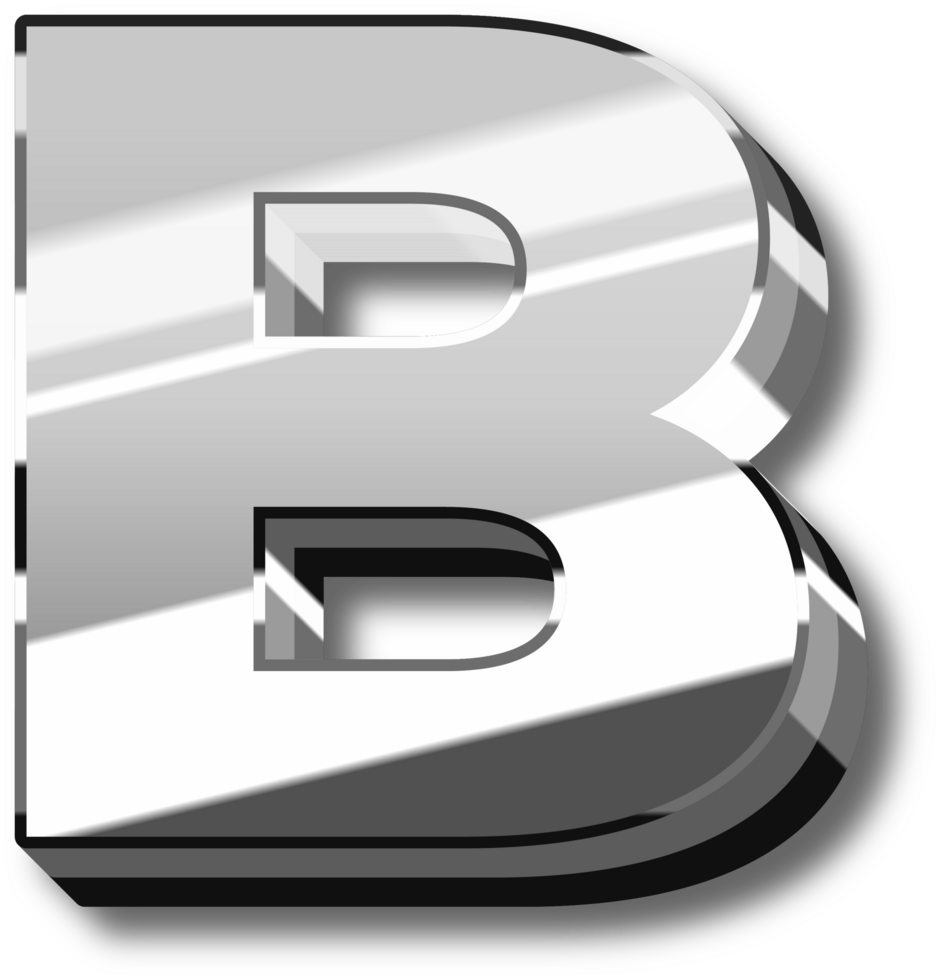 Silver Glossy Alphabet Letter and Number png