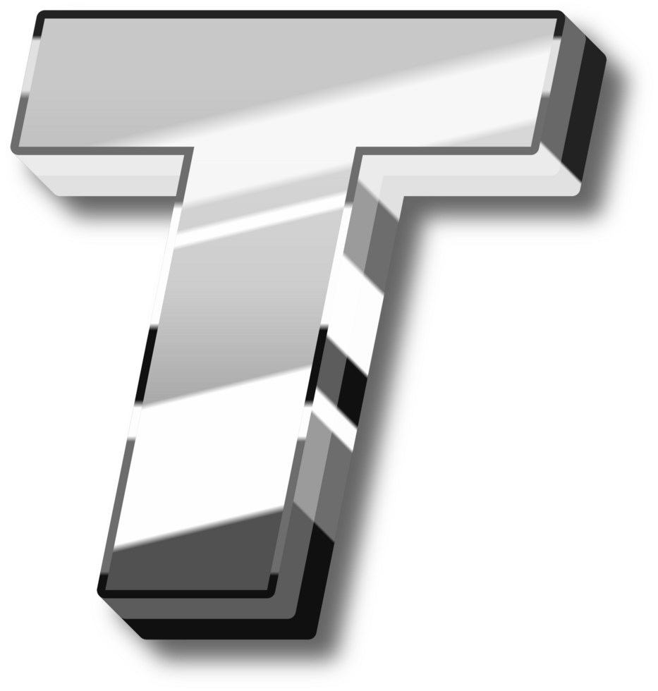 Silver Glossy Alphabet Letter and Number png