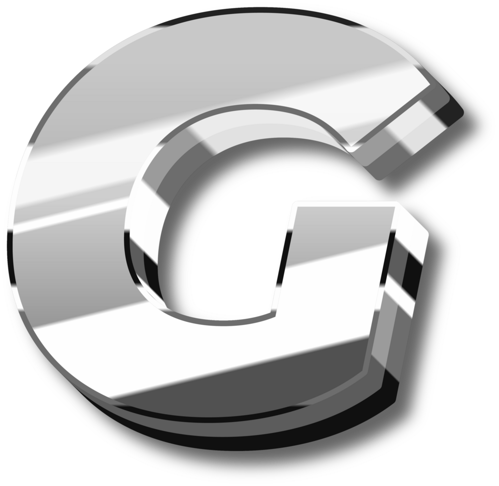 Silver Glossy Alphabet Letter and Number png