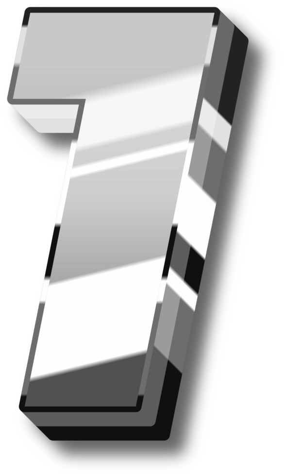 Silver Glossy Alphabet Letter and Number png