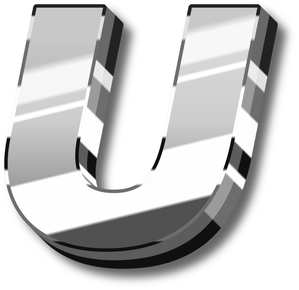 Silver Glossy Alphabet Letter and Number png