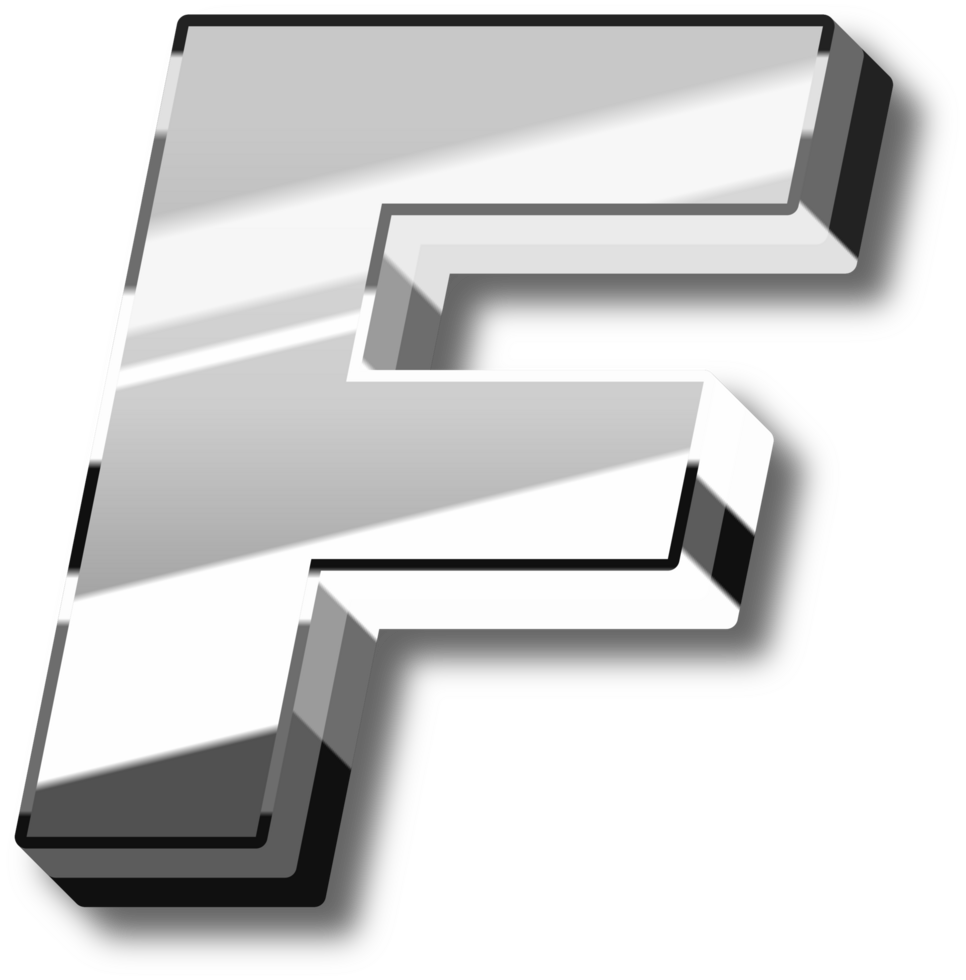 Silver Glossy Alphabet Letter and Number png