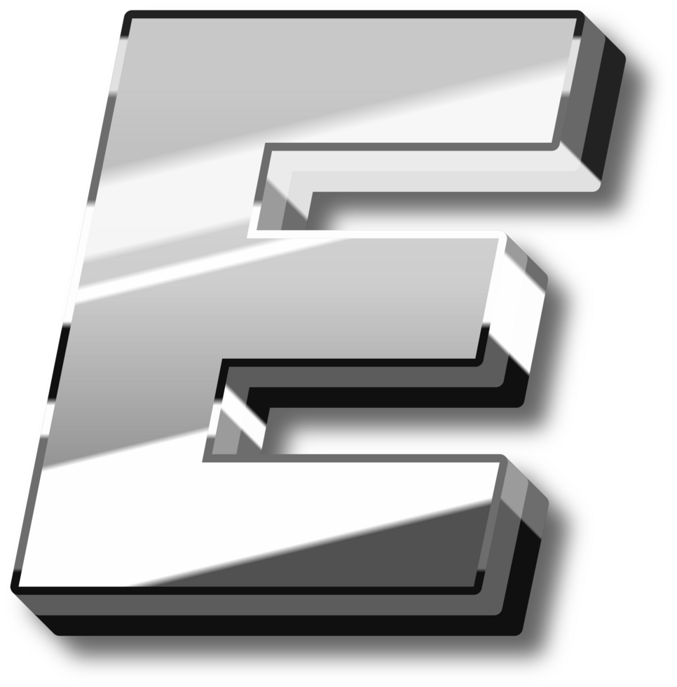 Silver Glossy Alphabet Letter and Number png