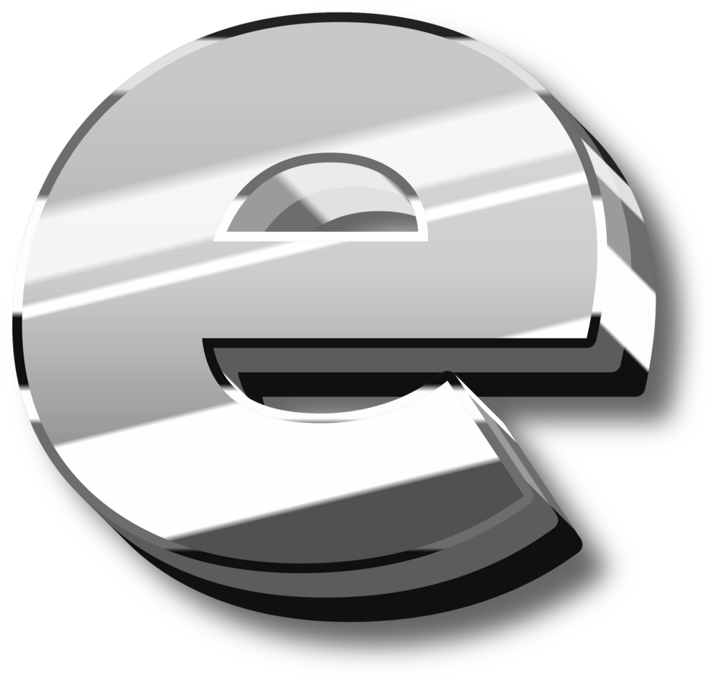 Silver Glossy Alphabet Letter and Number png