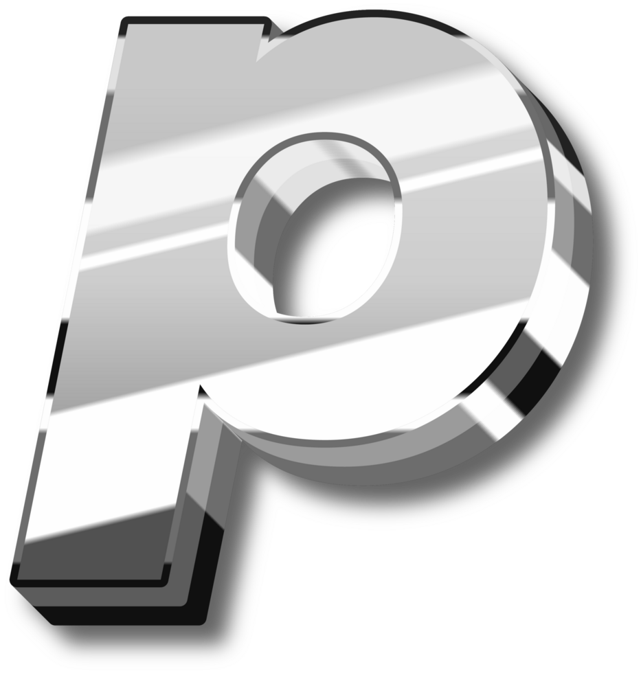 Silver Glossy Alphabet Letter and Number png