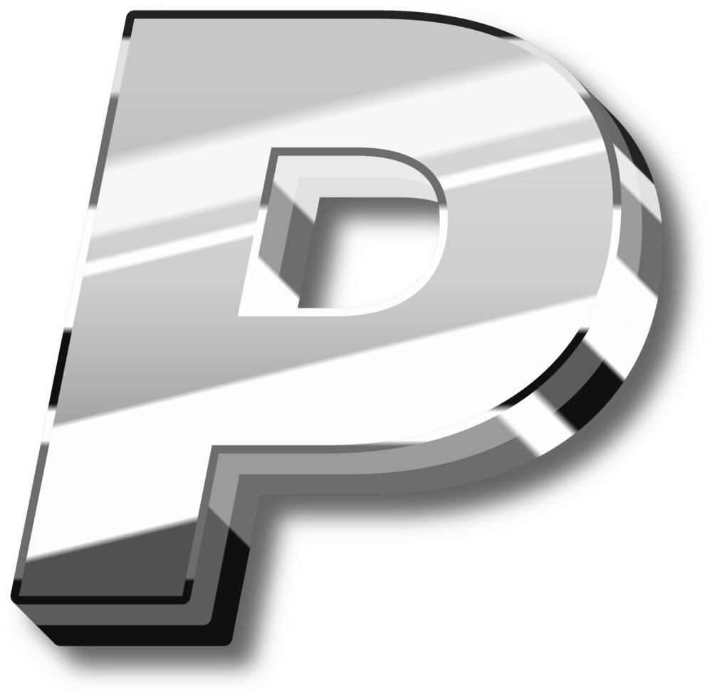 Silver Glossy Alphabet Letter and Number png