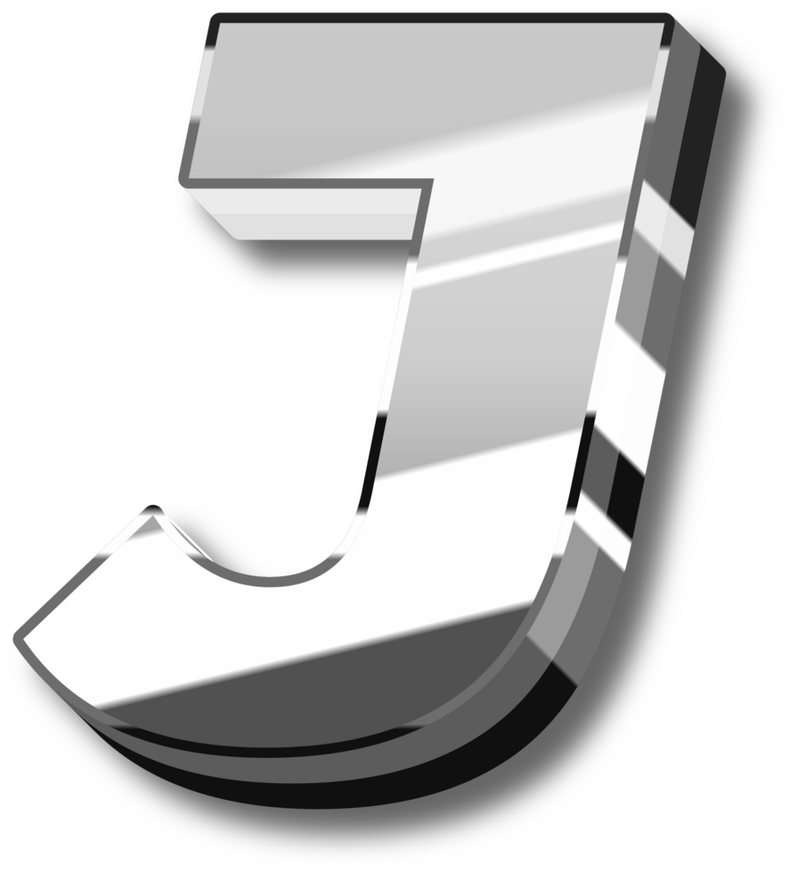 Silver Glossy Alphabet Letter and Number png