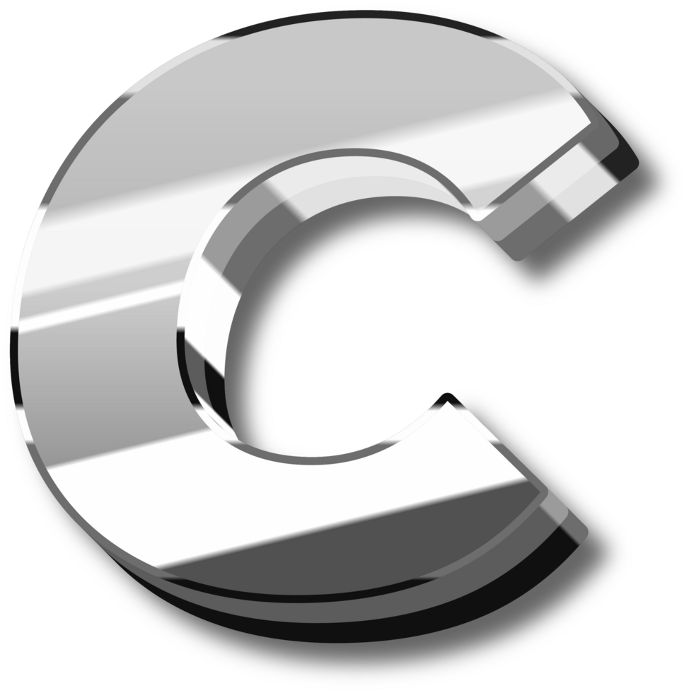 Silver Glossy Alphabet Letter and Number png