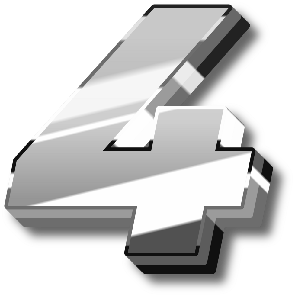 Silver Glossy Alphabet Letter and Number png