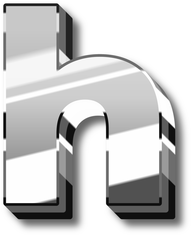 Silver Glossy Alphabet Letter and Number png