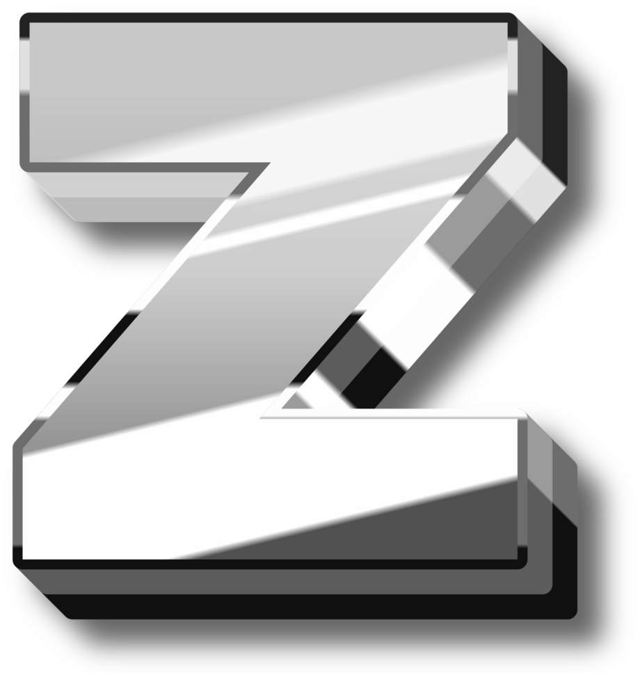 Silver Glossy Alphabet Letter and Number png