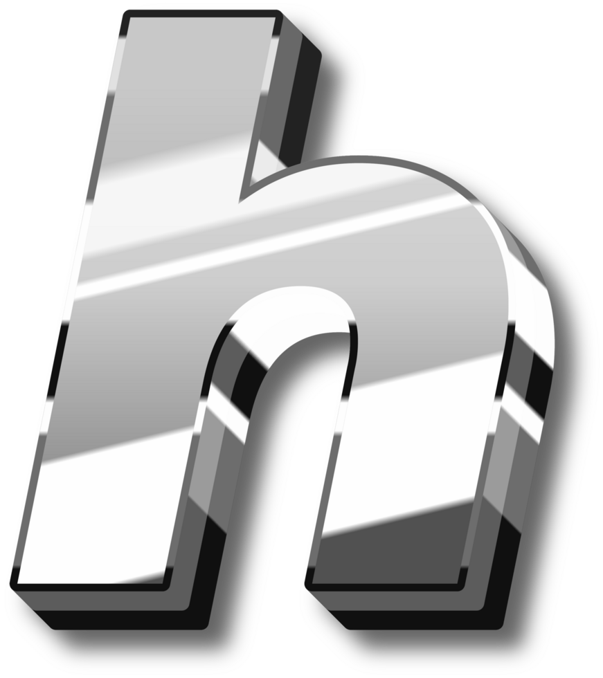 Silver Glossy Alphabet Letter and Number png
