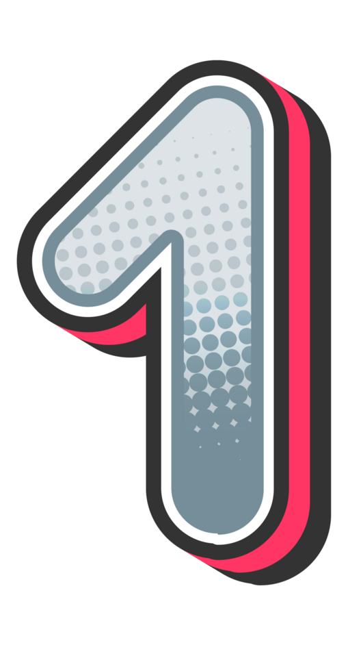 Comic Halftone Alphabet Letter and Number png
