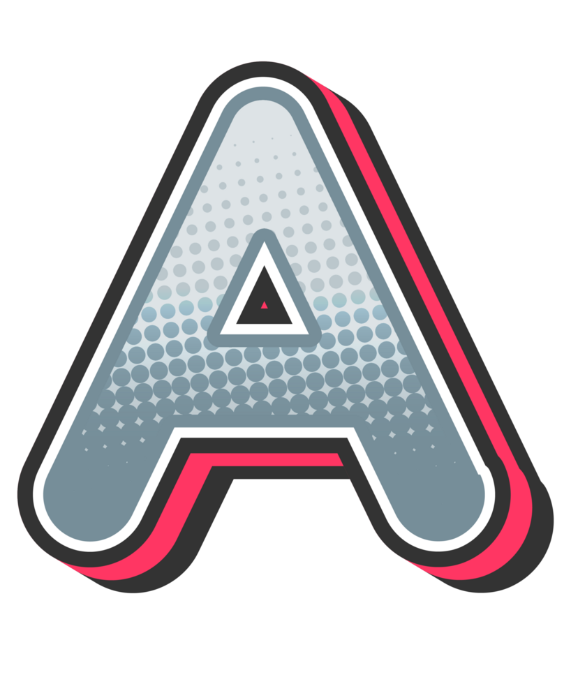 Comic Halftone Alphabet Letter and Number png