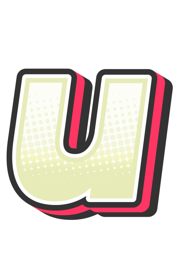Comic Halftone Alphabet Letter and Number png