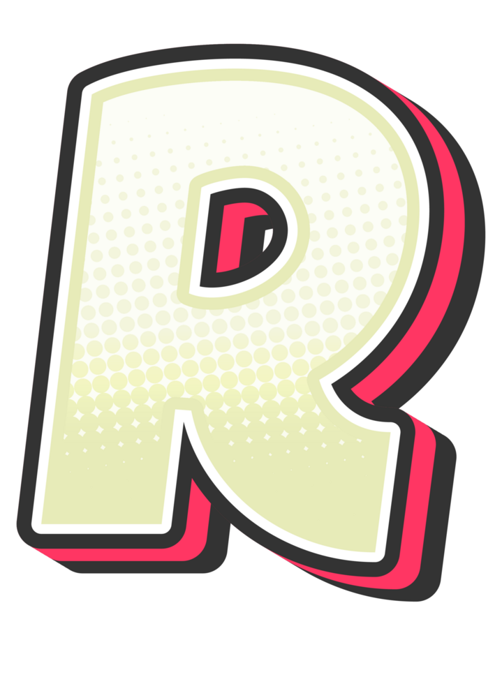 Comic Halftone Alphabet Letter and Number png
