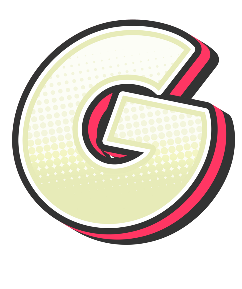 Comic Halftone Alphabet Letter and Number png