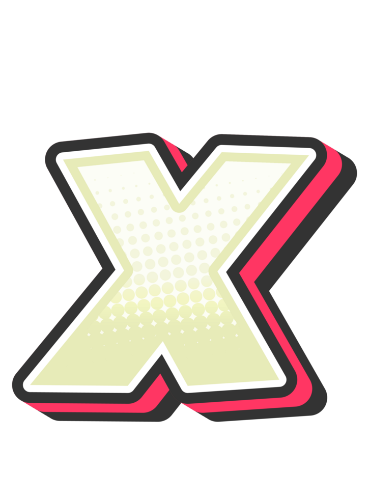 Comic Halftone Alphabet Letter and Number png