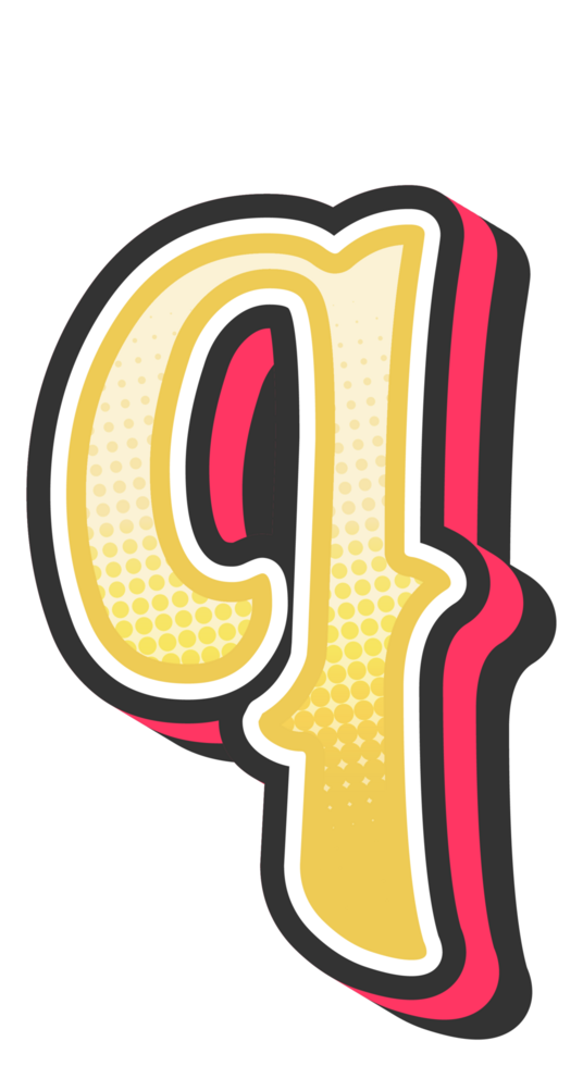 Comic Halftone Alphabet Letter and Number png