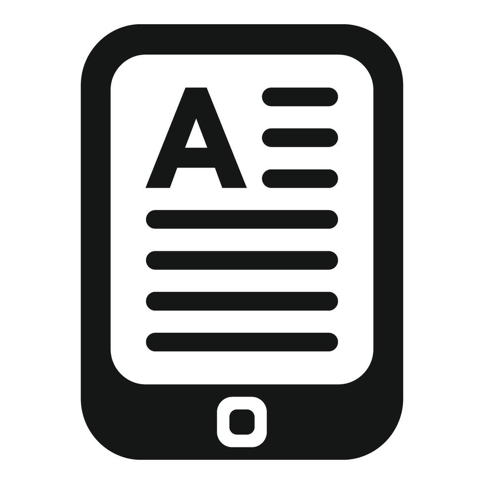 Device digital reading icon simple . Online literature vector