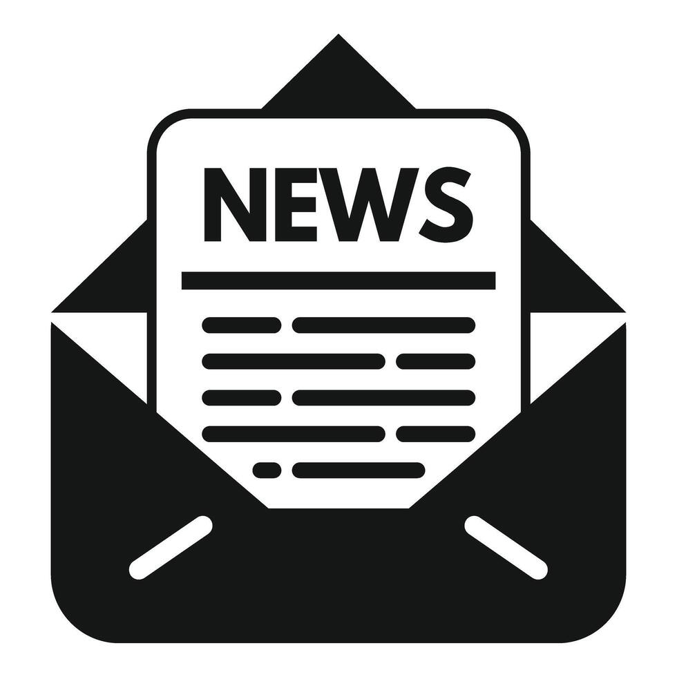 Digital mail news icon simple . Reading online vector