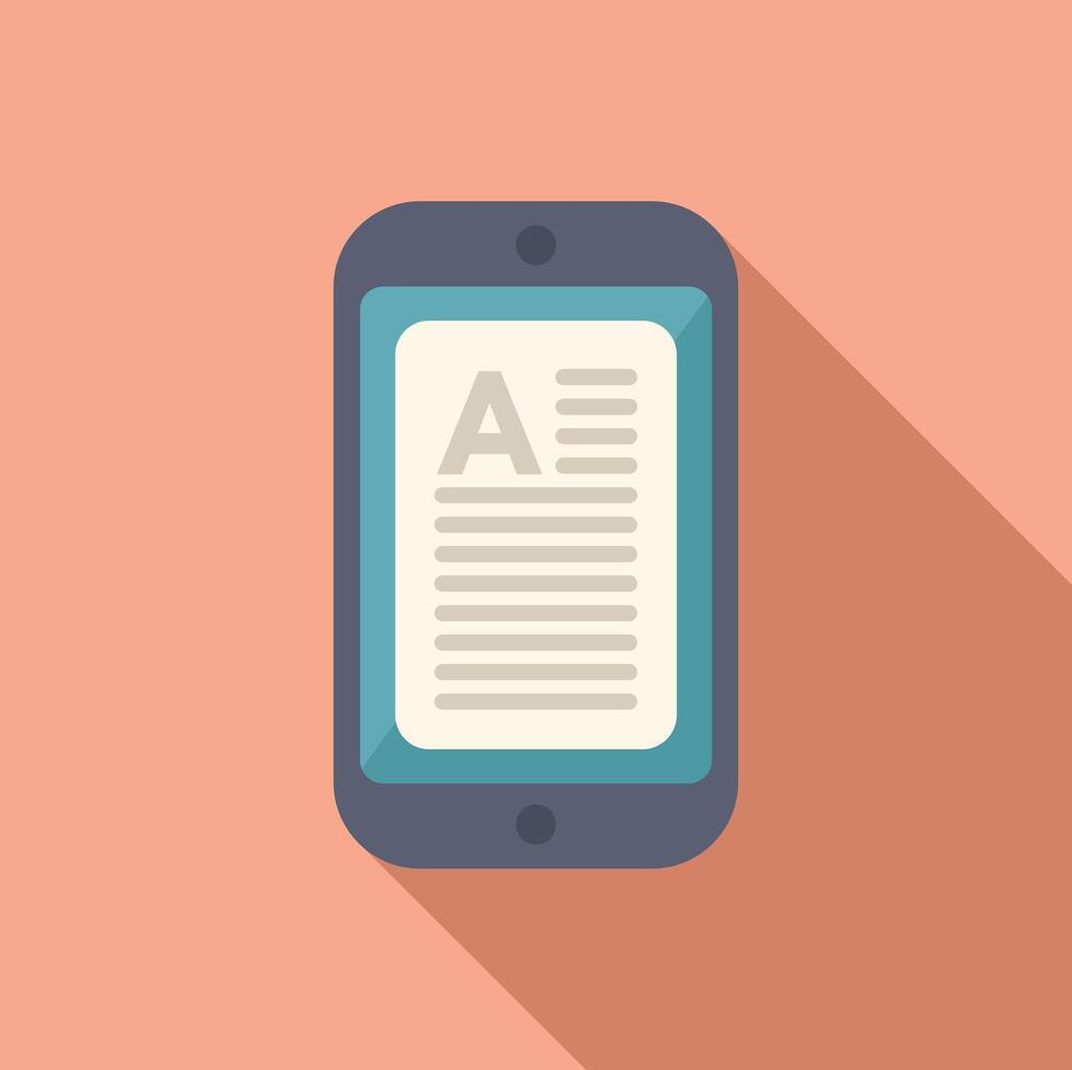 Screen online ebook icon flat . Reading media vector