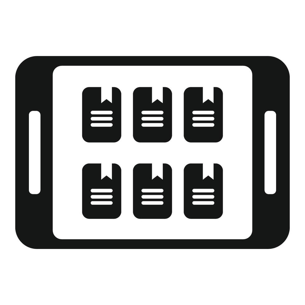 Digital online books stack icon simple . Network reading vector