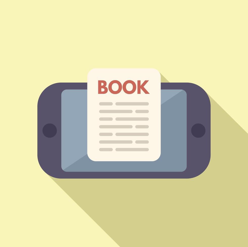 Device online book icon flat . Literature learn vector