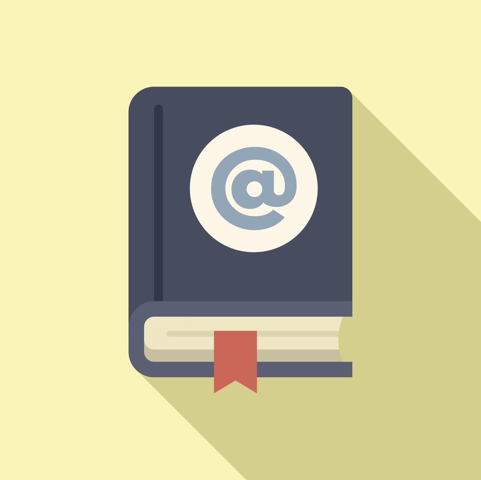 Smart new book icon flat . Digital information vector