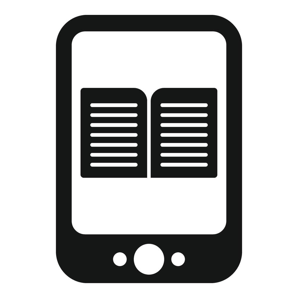 Modern ebook reader icon simple . Online literature vector