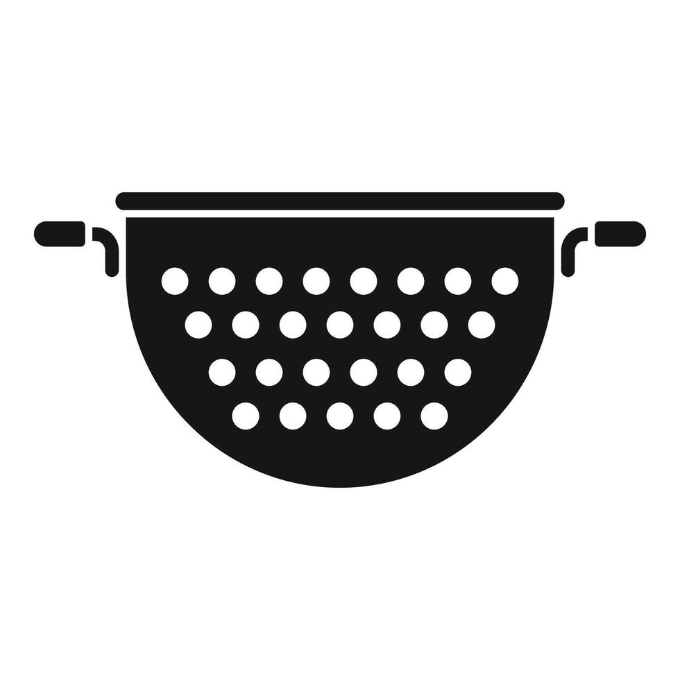 Drainer tool object icon simple . Colander for cooking vector