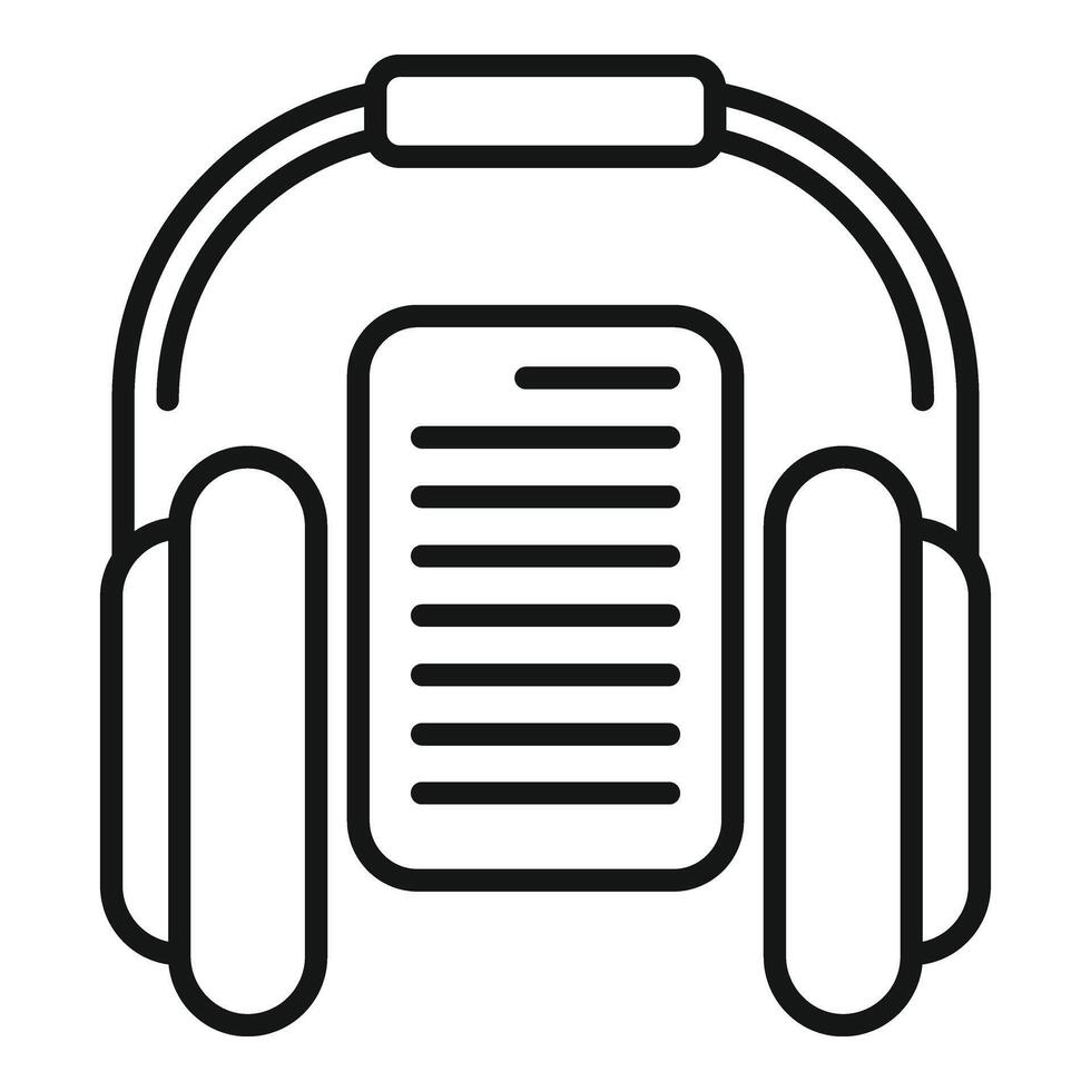 escucha nuevo audio libro icono contorno . en línea librería vector