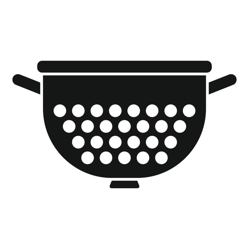 Colander filter icon simple . Sifting water container vector