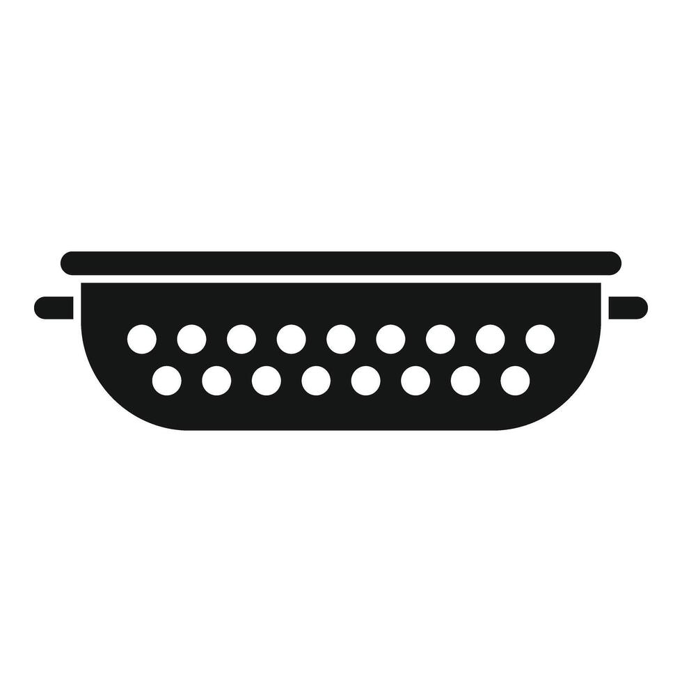 Prepare colander icon simple . Sieve metal vector