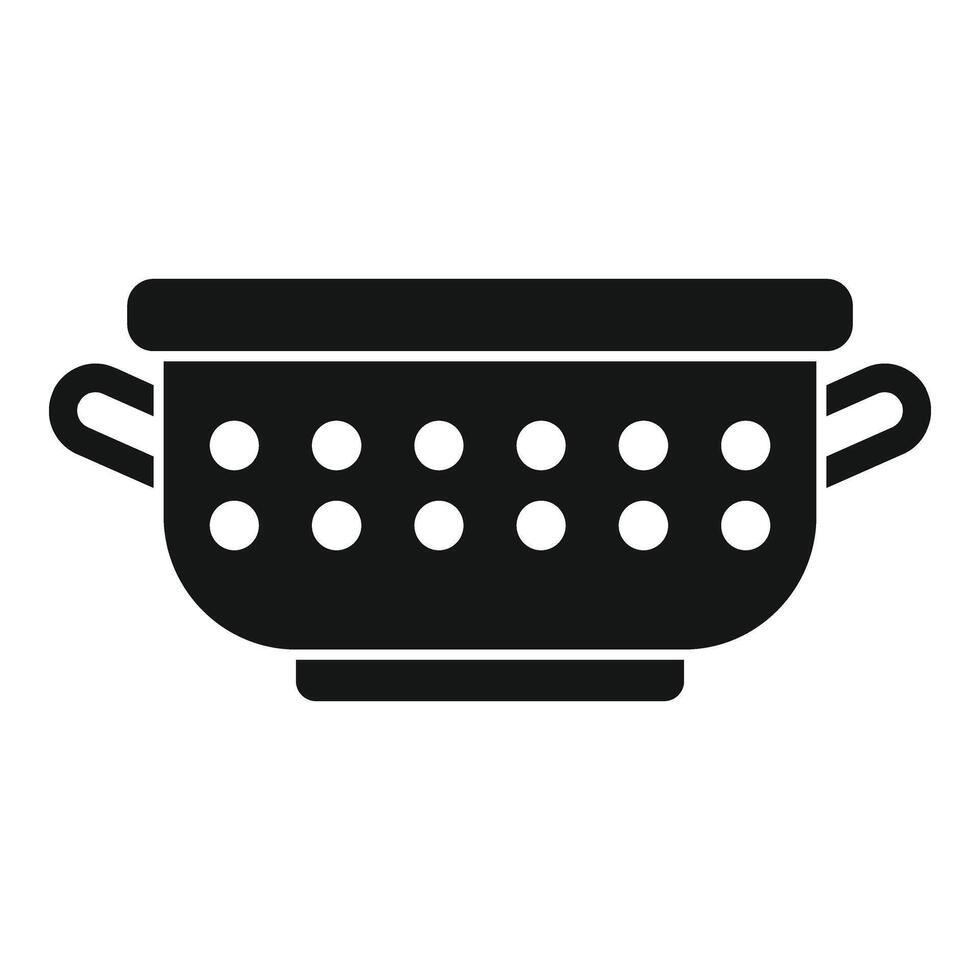 Drain object icon simple . Cooking colander vector