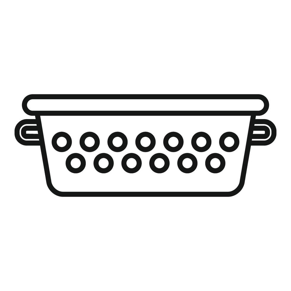 Colander kit tool icon outline . Cooking element vector