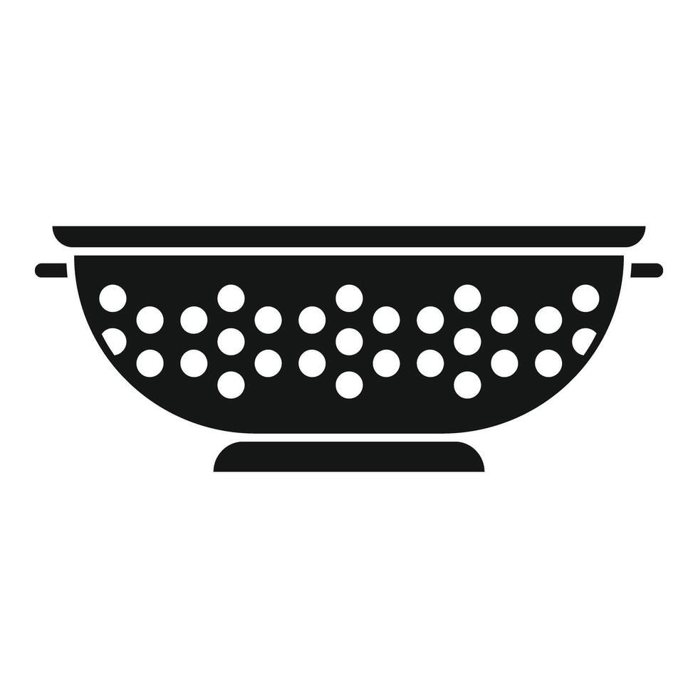 Domestic colander icon simple . Cooking tool vector