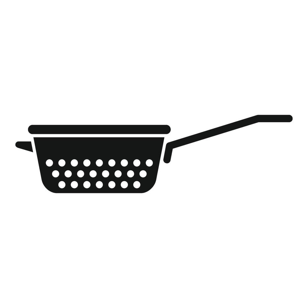 Colander pot icon simple . Drain object vector