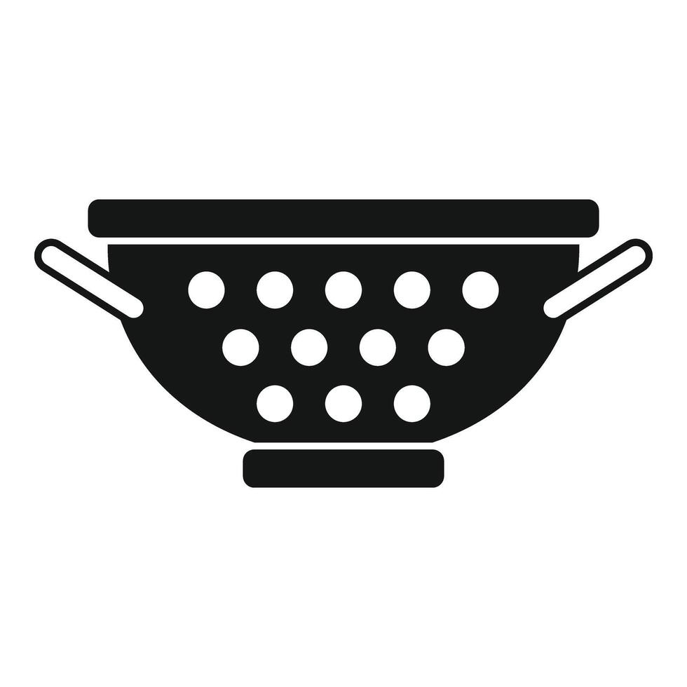 Handle colander element icon simple . Sifting accessory vector