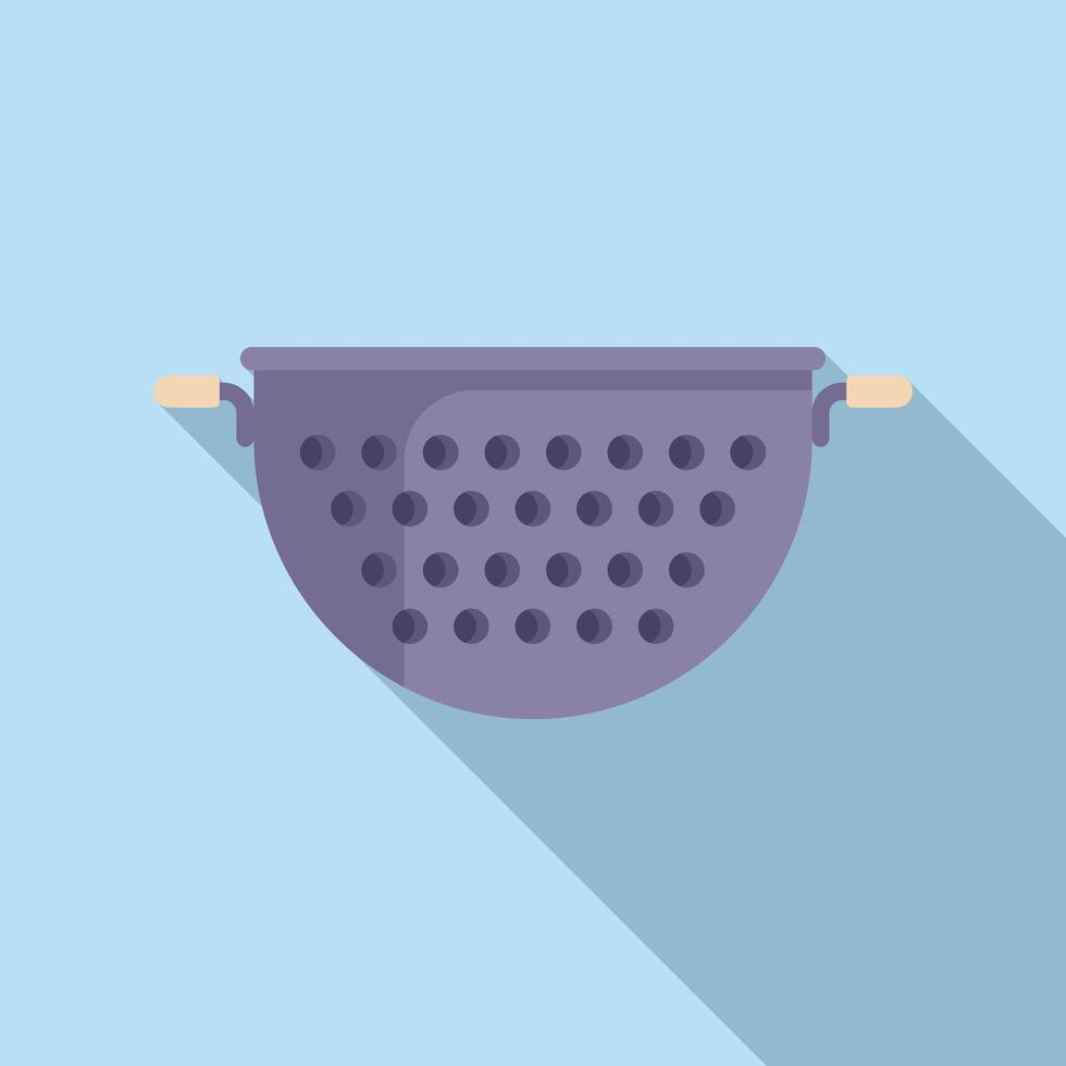Drainer tool object icon flat . Colander for cooking vector