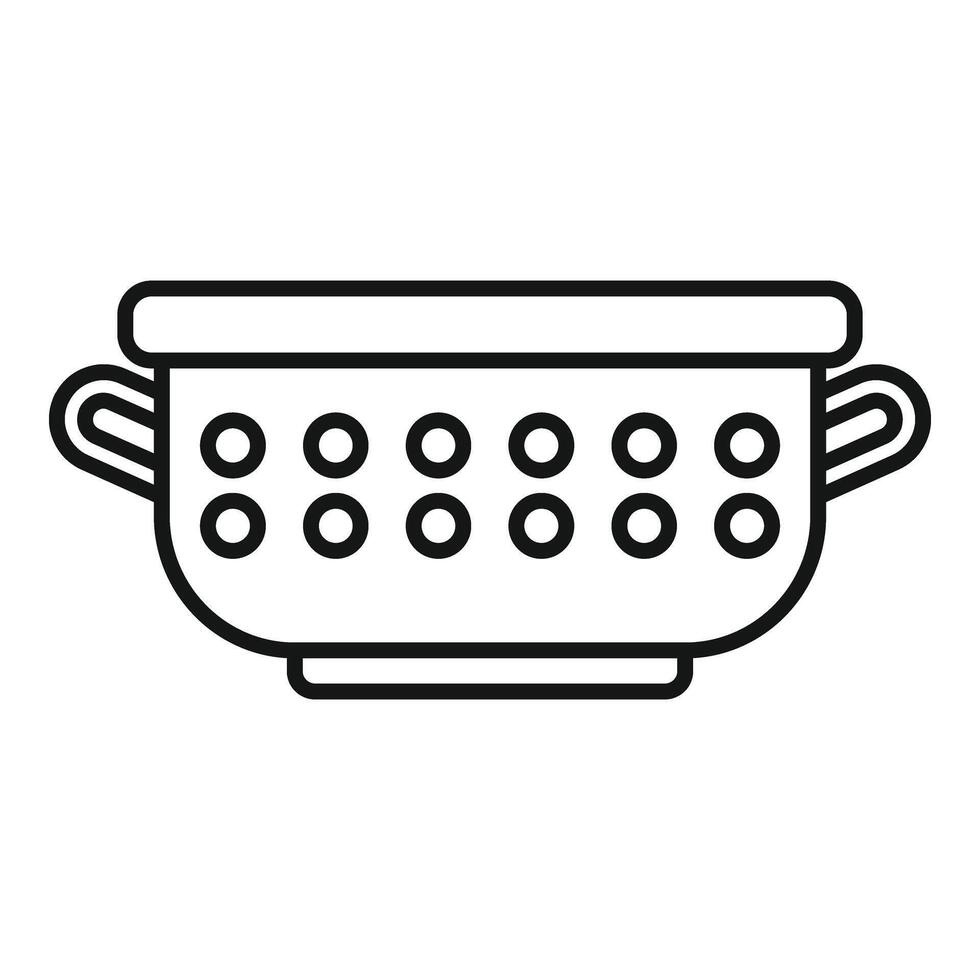Drain object icon outline . Cooking colander vector