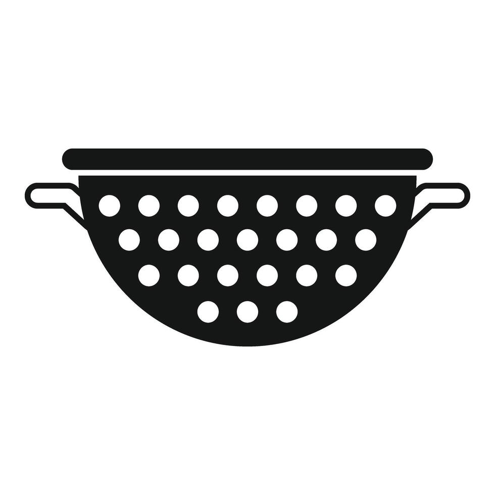 Wash colander tool icon simple . Sieve equipment vector