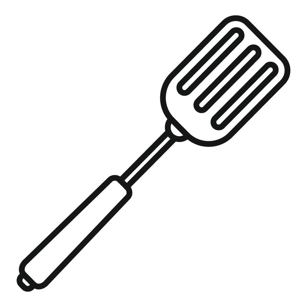 Spatula element icon outline . Hole tool vector