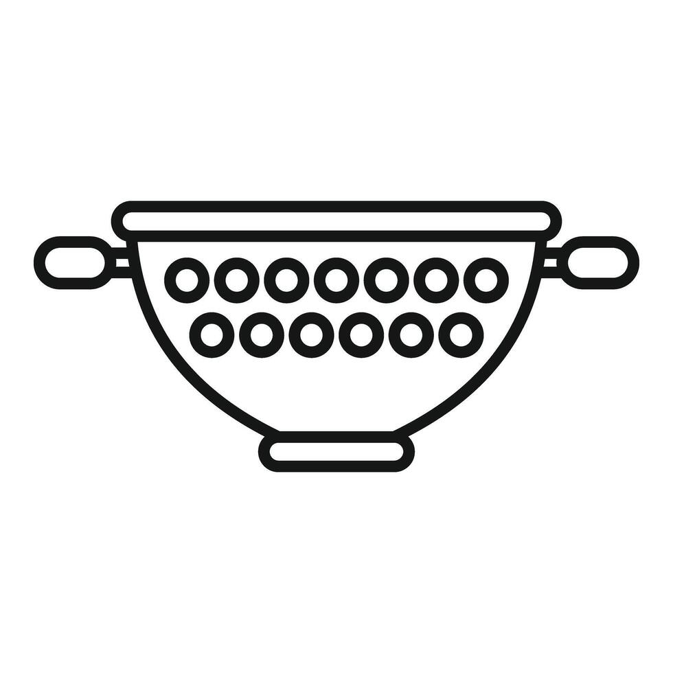 lavar metal colador icono contorno . Cocinando elemento vector