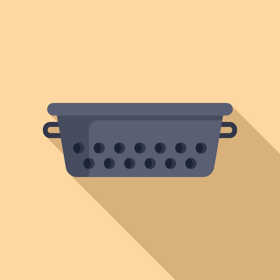 Colander kit tool icon flat . Cooking element vector