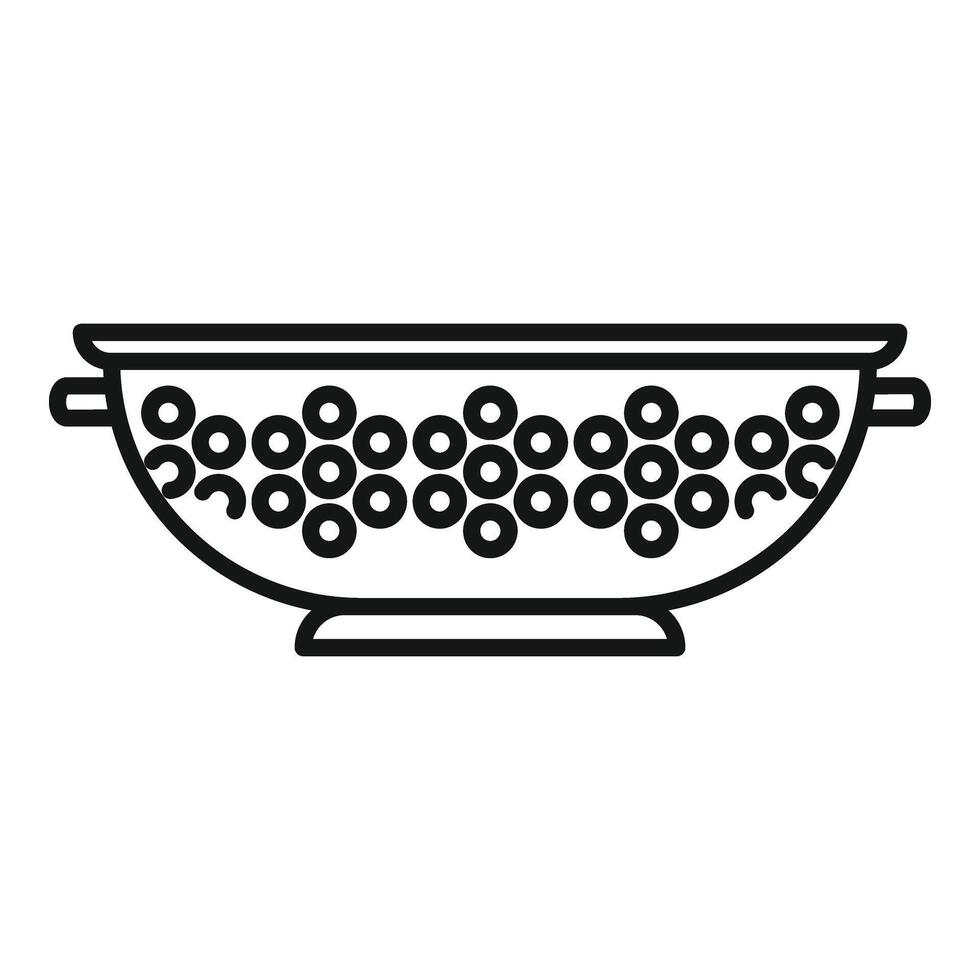 Domestic colander icon outline . Cooking tool vector